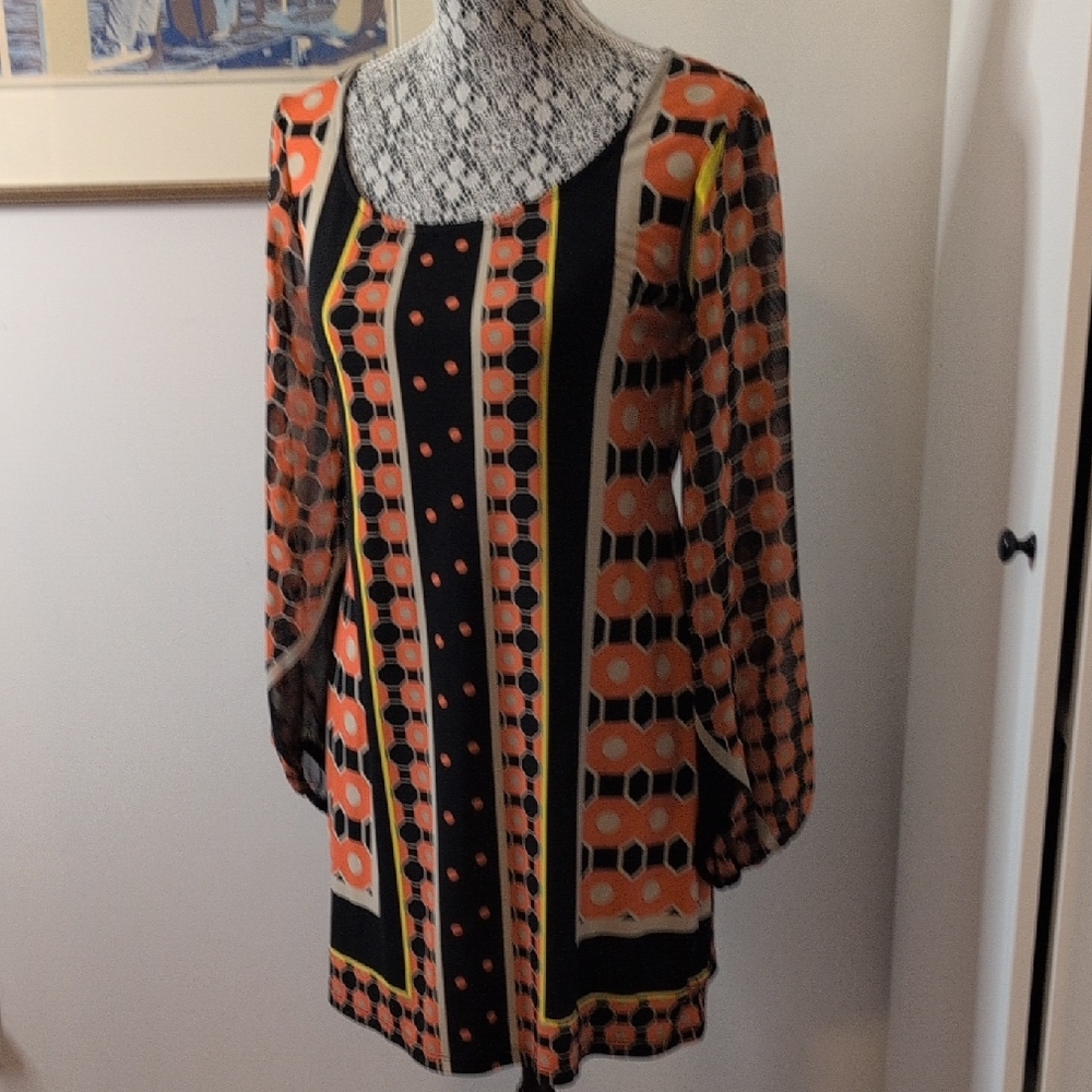 Chic Geometric Print Women's Dress Or Top